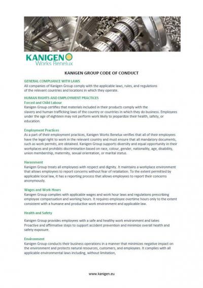 Kanigen Group Code of Conduct